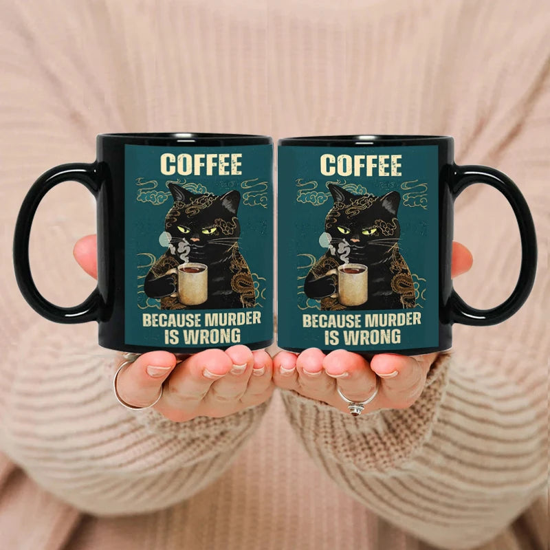 That what I do Black Cat Coffee Mug, 11oz Ceramic Mug, Free Shipping