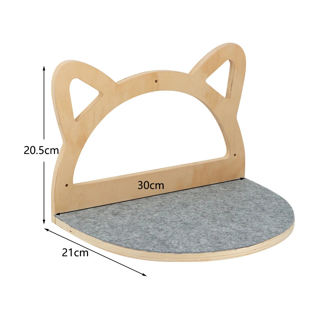 Corner Cat Perches with Curved Bed, Shelf Steps, and Sisal Scratching Post