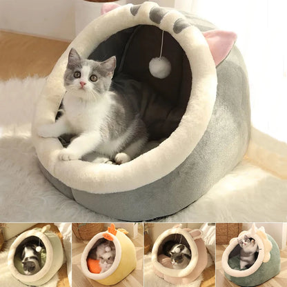 Warm Cat Kennel Nest,Round Cozy Sleeping Cave for Kittens and Small Pets