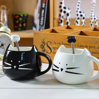 Cartoon Cat Mugs, 400ml Drinkware, Nice Friend Gifts, Free Ship.