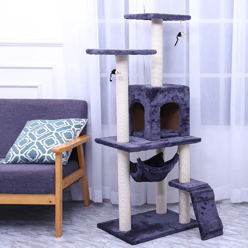 Top Pet Furniture with Scratcher and Cozy Cat House