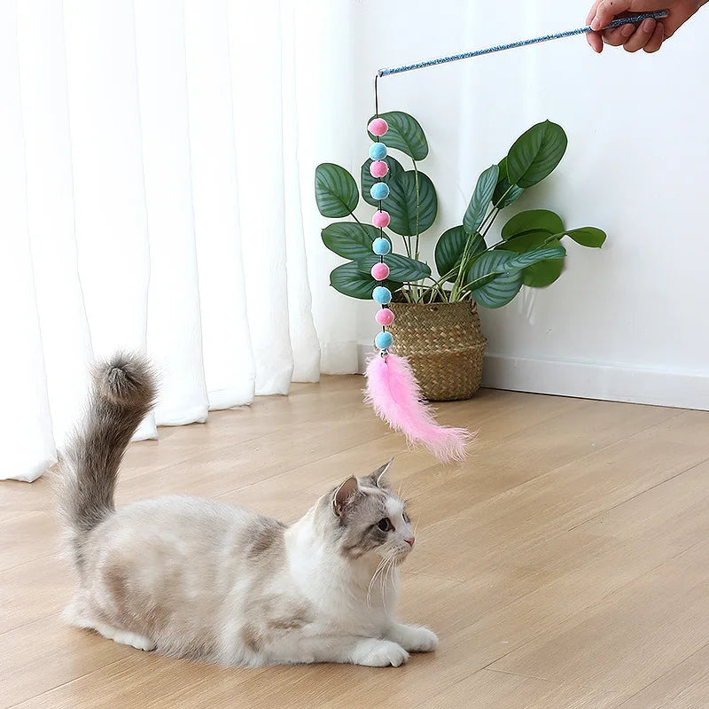 Multicolour Feather Cat Teaser Toy