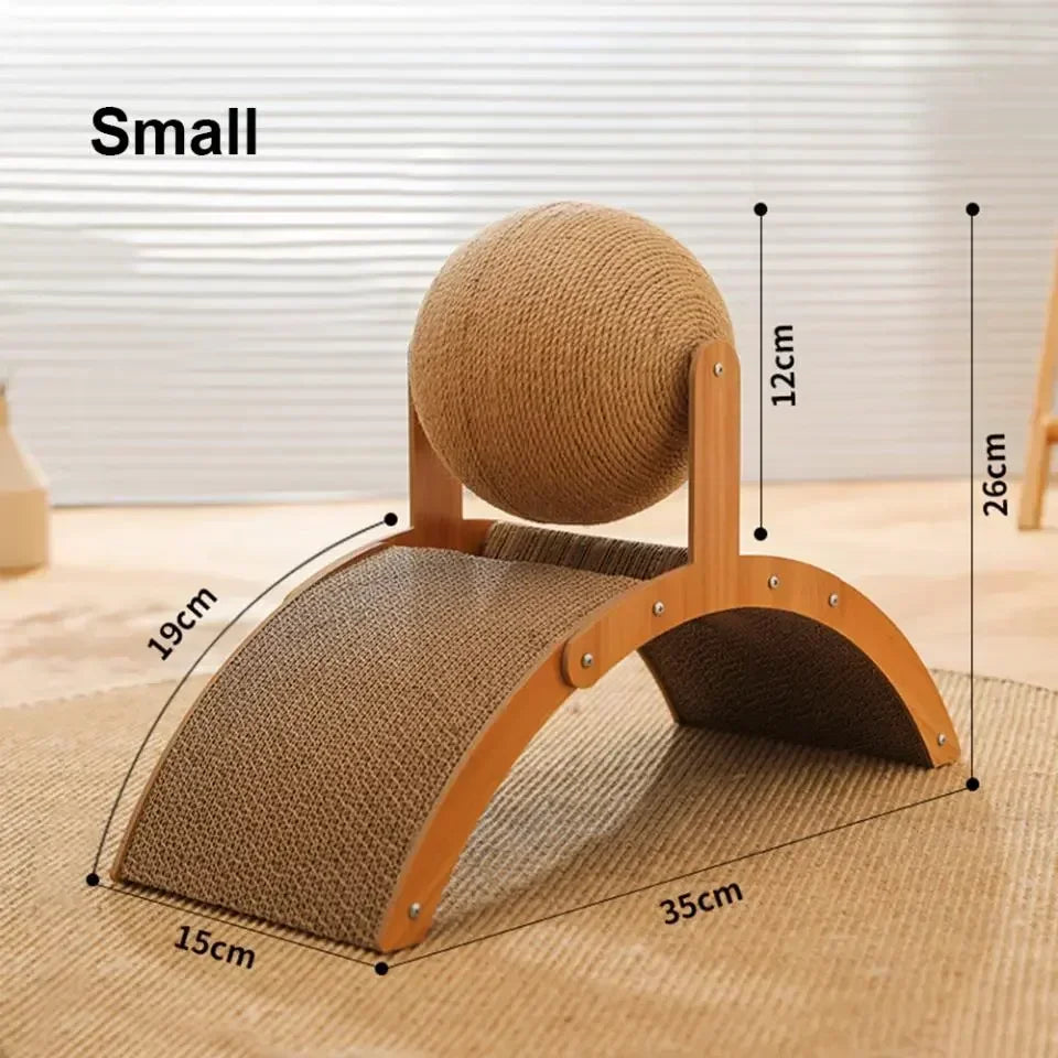 2-in-1 Wooden Cat Scratcher Ball