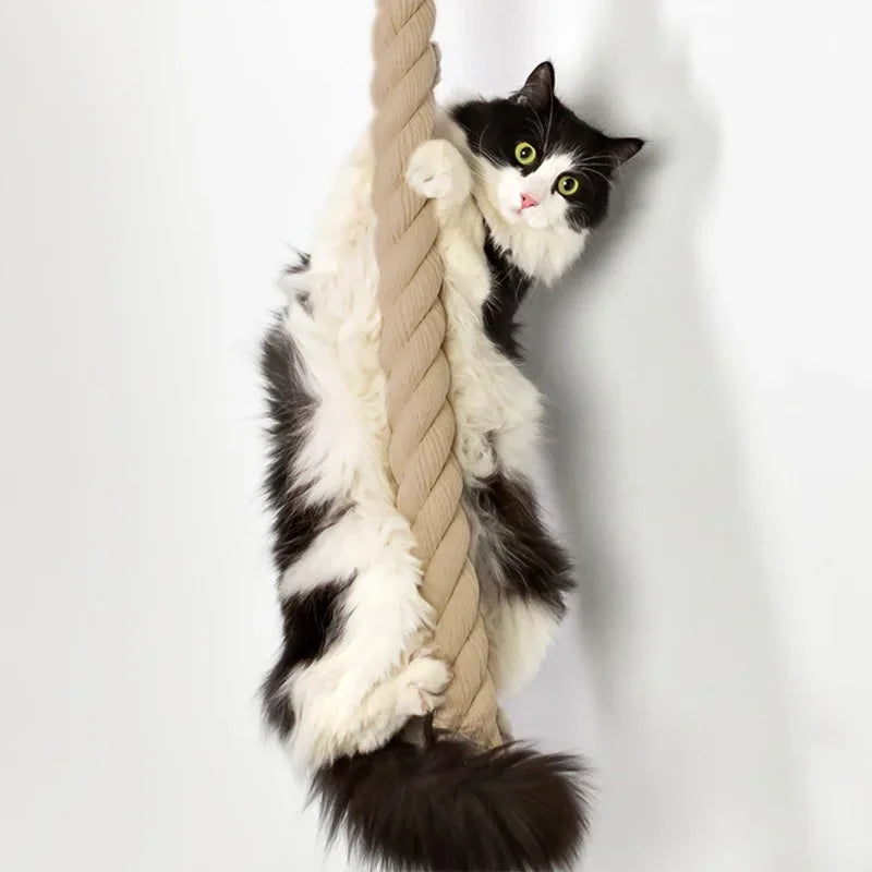 Wooden Cat Tree with Rope Scratcher