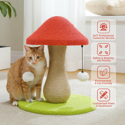 Mushroom Cat Scratching Post with Sisal