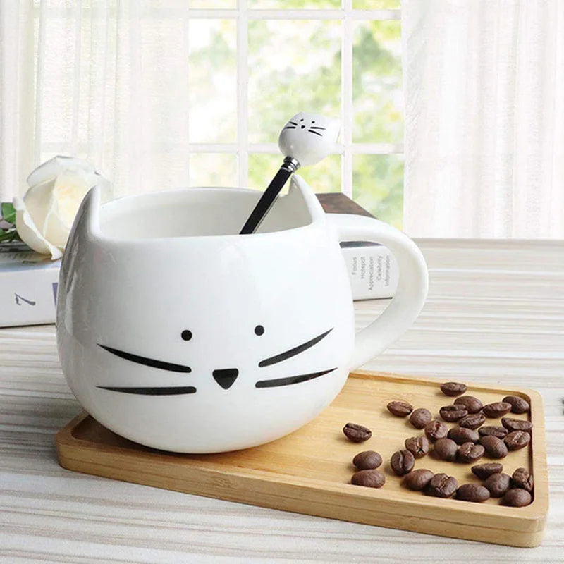 Cartoon Cat Mugs, 400ml Drinkware, Nice Friend Gifts, Free Ship.