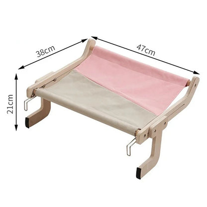 Amazing Wooden Cat Hammock, Easy to Assemble on Bed or Window, Free Ship