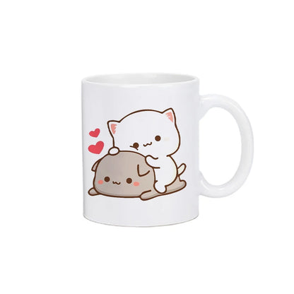 Panda Bear Bubu Dudu Coffee Milk Mug, Mocha Cat Panda Bear Couple Creative Mug, Free Ship