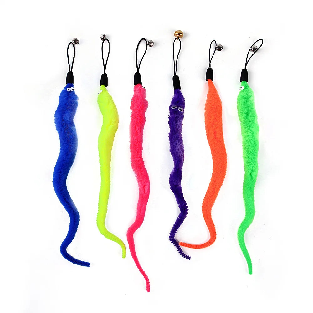 9 Pack Colorful Feather Replacement Head Funny Cat Stick