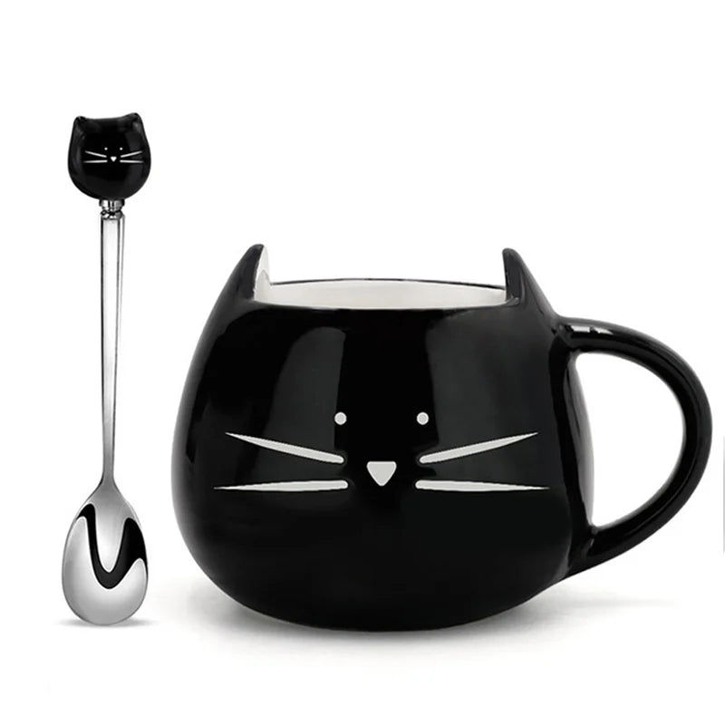 Cartoon Cat Mugs, 400ml Drinkware, Nice Friend Gifts, Free Ship.