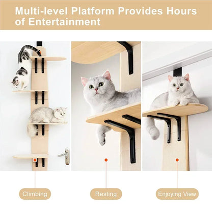 Multi-Level Door Hanging Cat Climber