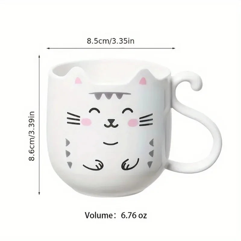 Cute Cartoon Cat Mug, Creative Gift for Kids, Free Ship