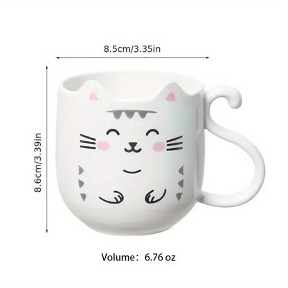 Cute Cartoon Cat Mug, Creative Gift for Kids, Free Ship