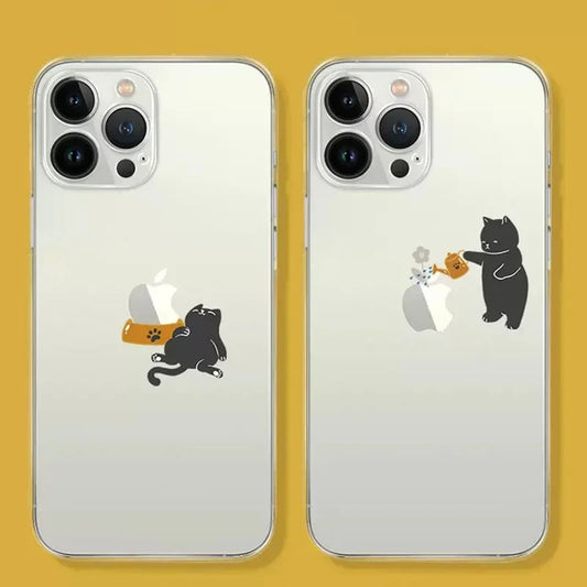 Funny Cartoon Cat Clear Case