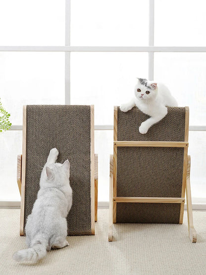 3-in-1 Cat Scratcher Board with Wooden Frame