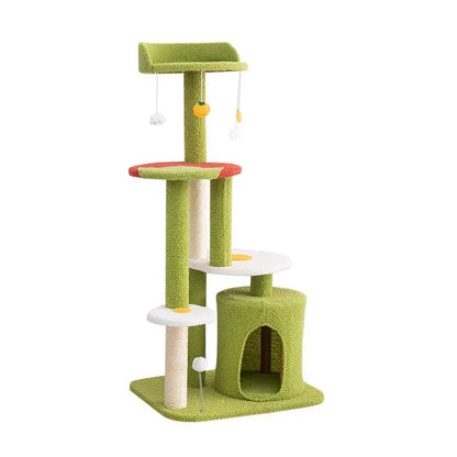 Durable Sisal Cat Tree Tower with Integrated Nest and Sky Column