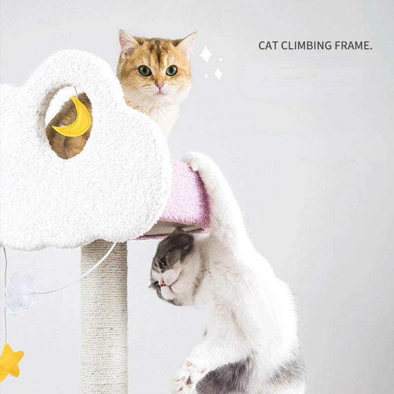 Purple Cloud Cat Tree - Indoor Cat Scratcher & Climbing Set